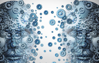2 heads made of gears